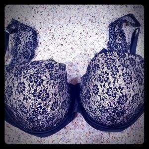Victoria's Secret Black Lace Over Nude Dream Angel